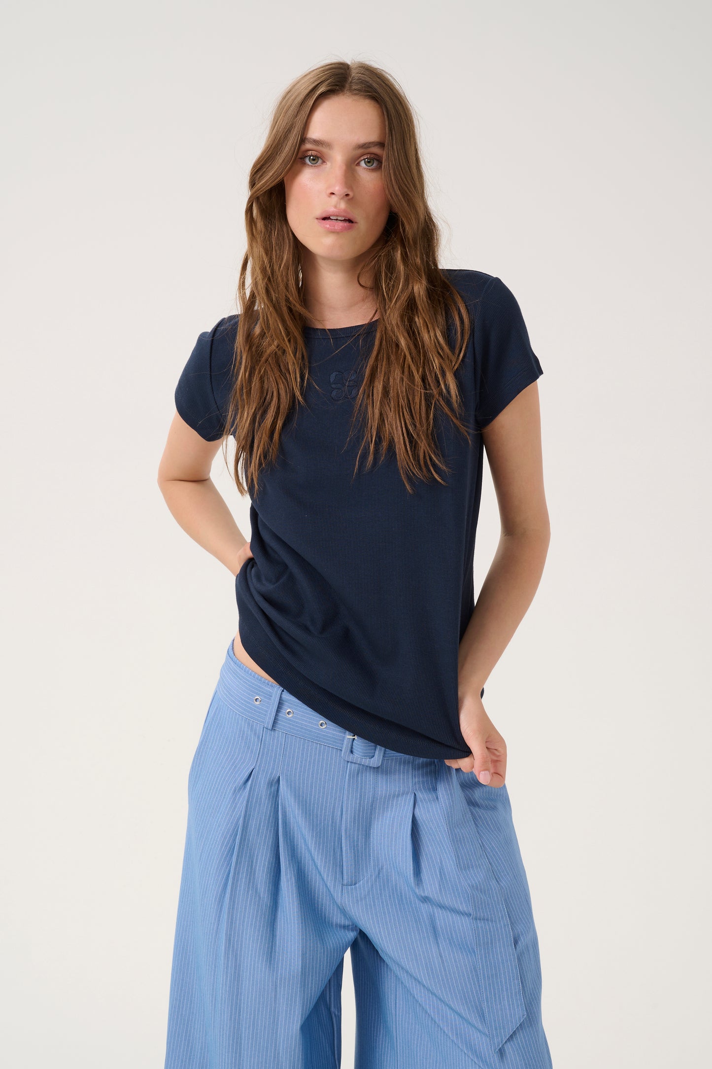 My Essential Wardrobe Dark Blue Mandy Tee