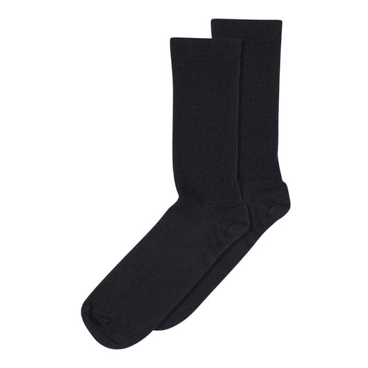 MP Black Fine Wool Rib Socks