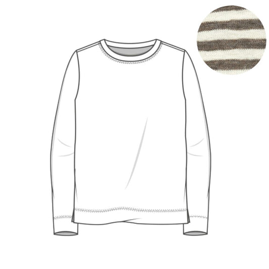 By Basics White/Brown Sweather Turtelneck