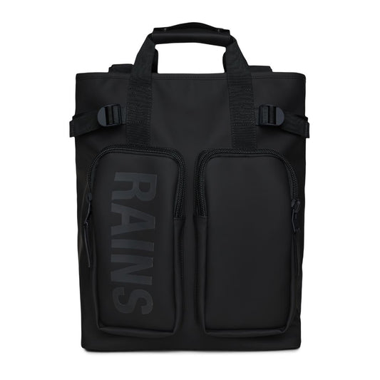 Rains Black Texel Tote Backpack