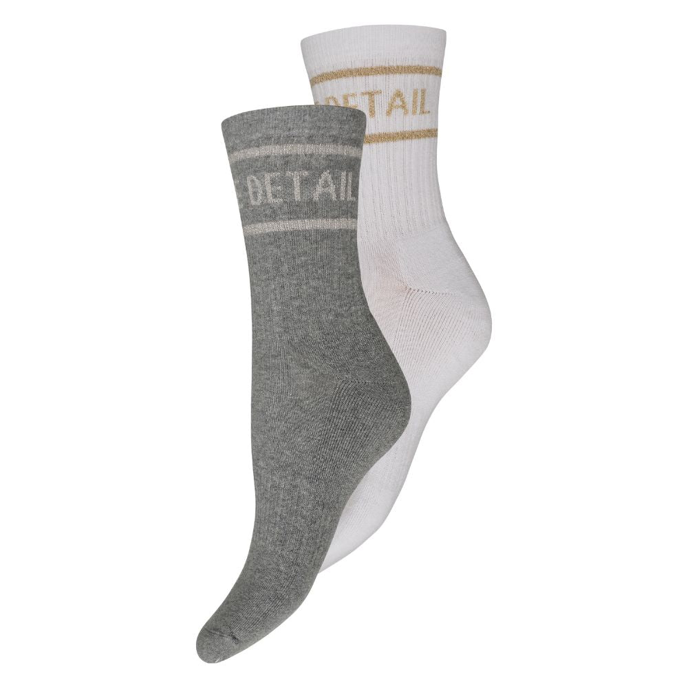 Hype The Detail White/Grey Tennis Sock