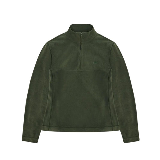 Rains Green Addis Fleece Curve Half Zip Sweat