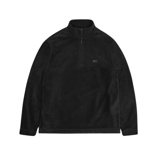 Rains Black Addis Fleece Curve Half Zip Sweat