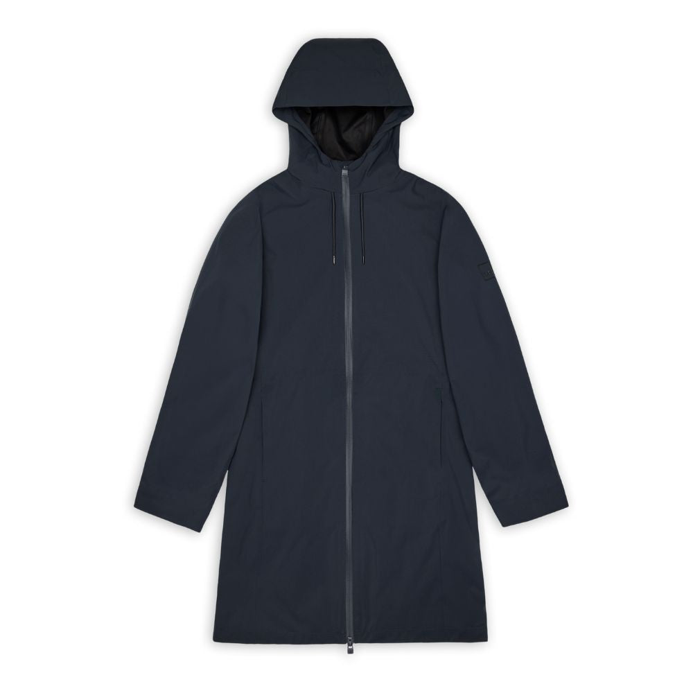 Rains Navy Suva Hardshell Long Jacket