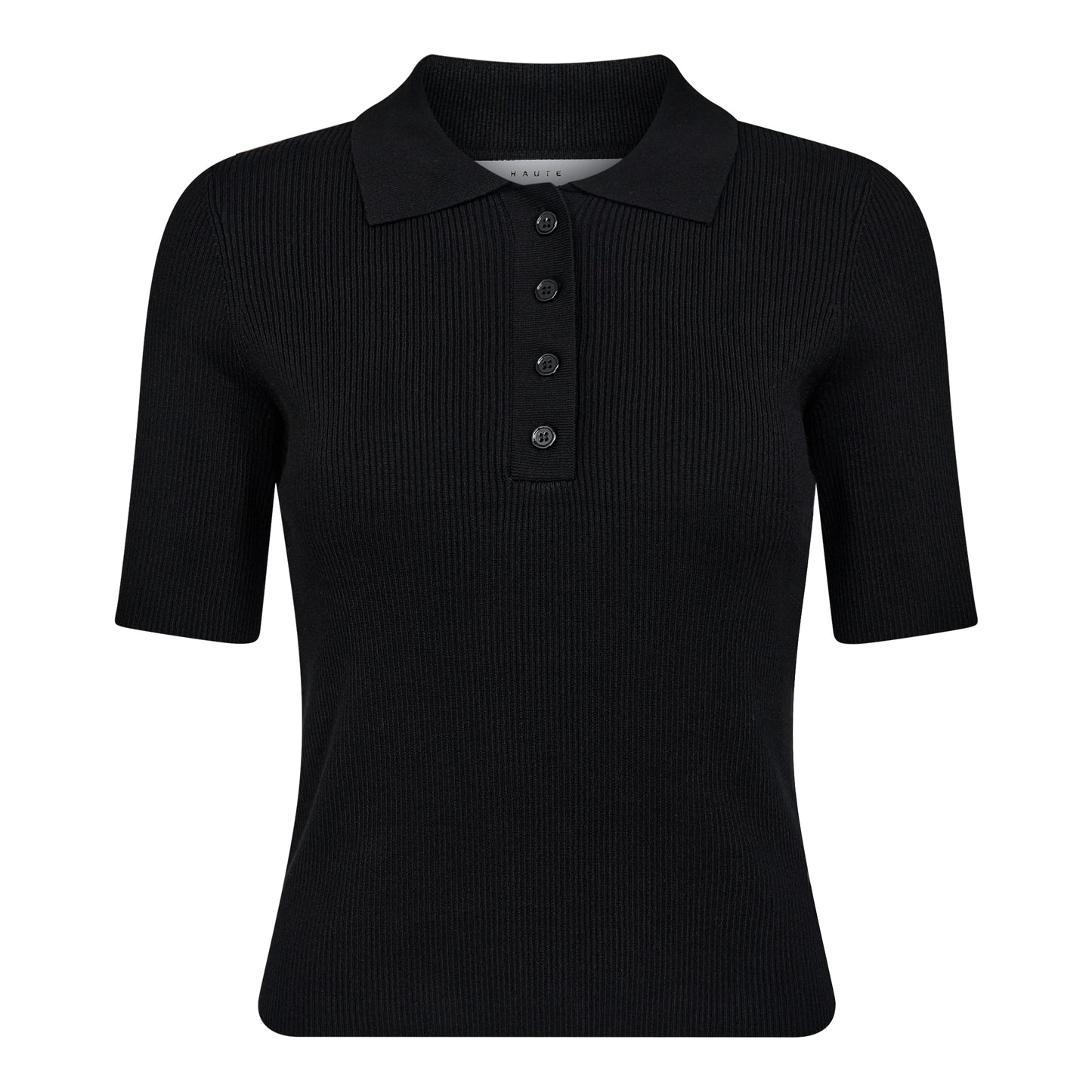 L´AMITIÈ Black Piccolo Polo Rib Knit