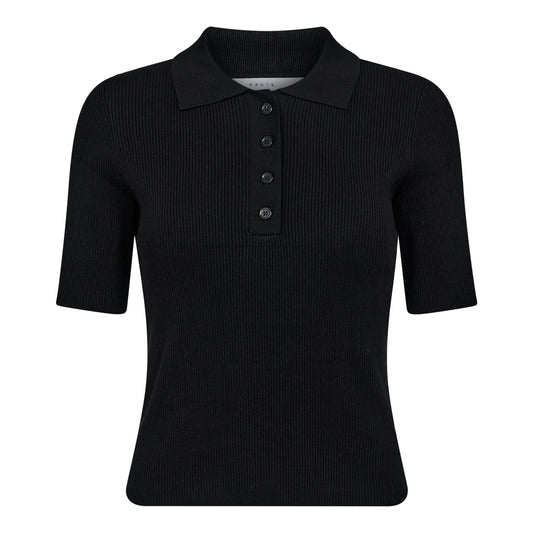 L´AMITIÈ Black Piccolo Polo Rib Knit