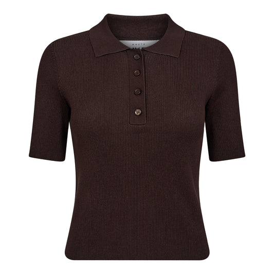 L´AMITIÈ Mocca Piccolo Polo Rib Knit