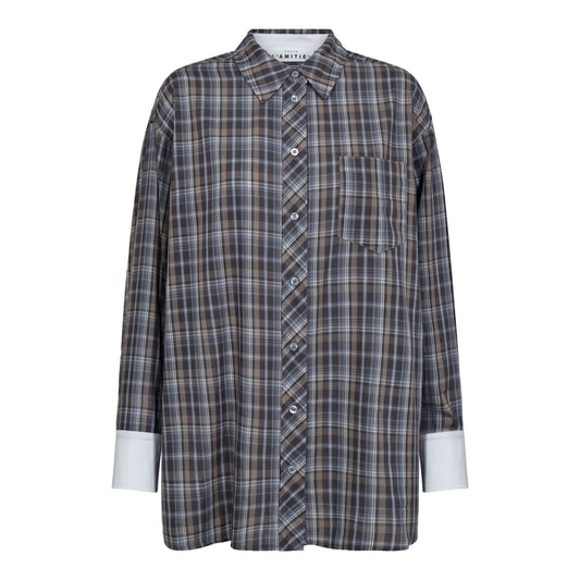 L'amitie Blå Loose Check Shirt