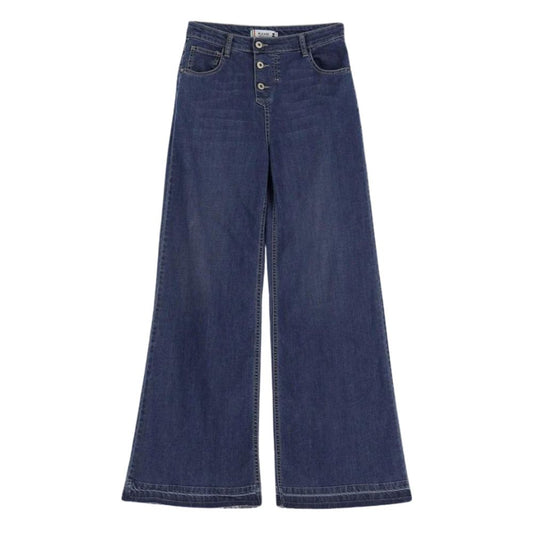 Please Blue Denim Wide Leg Jeans