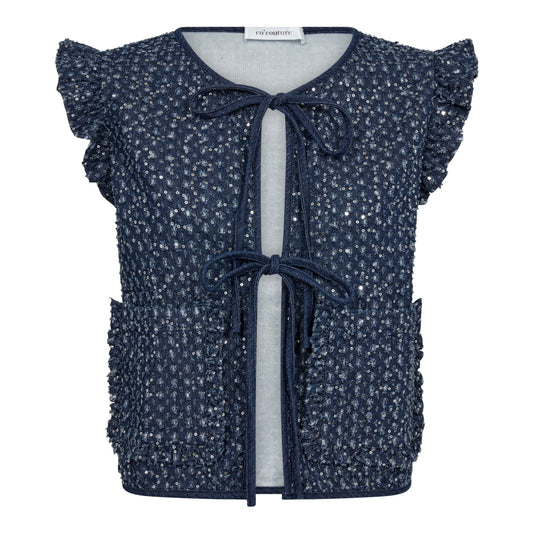 Co´Couture Denim Blue Sequin Vest