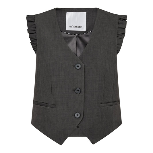 Co´Couture Dark Grey Liane Frill Tailor Vest