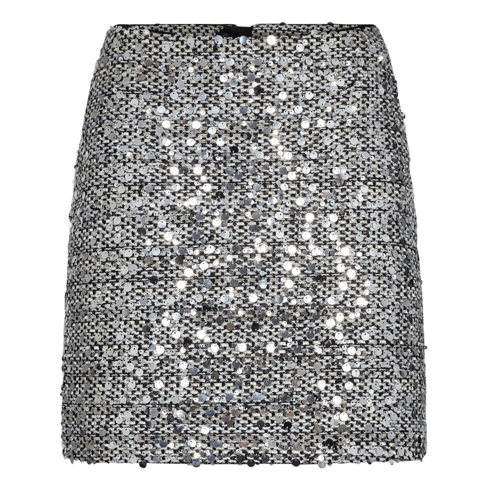 Co´Couture WhiteBlack Sequin Mini Skirt