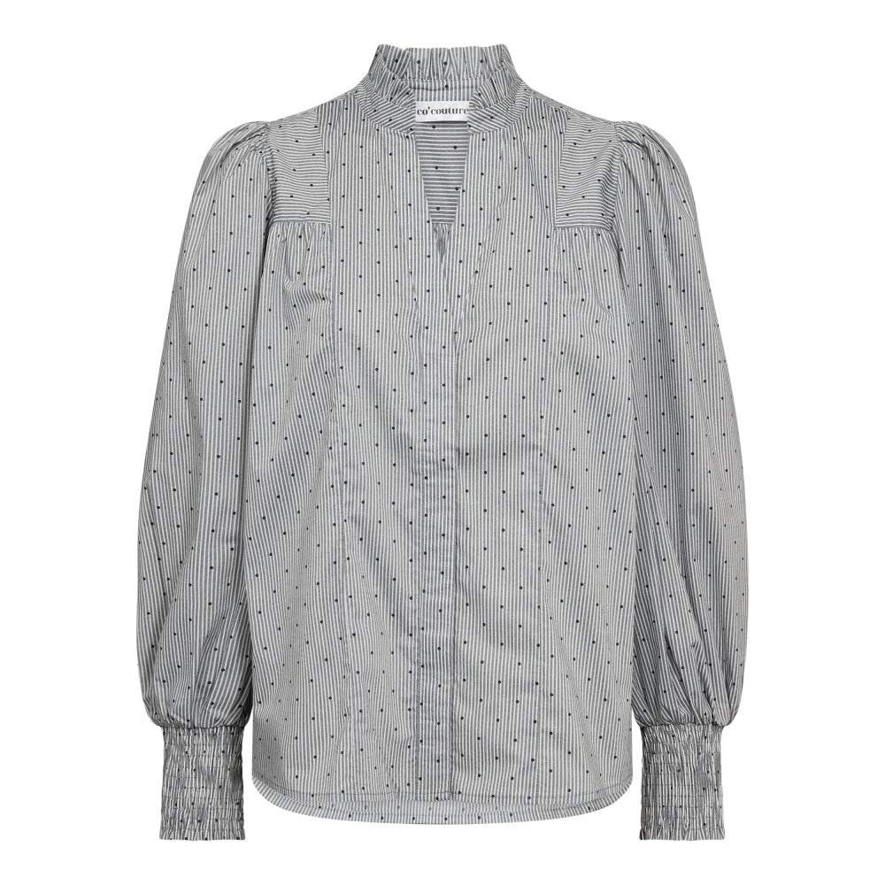 Co´Couture Light Grey Dot Petra V-Shirt